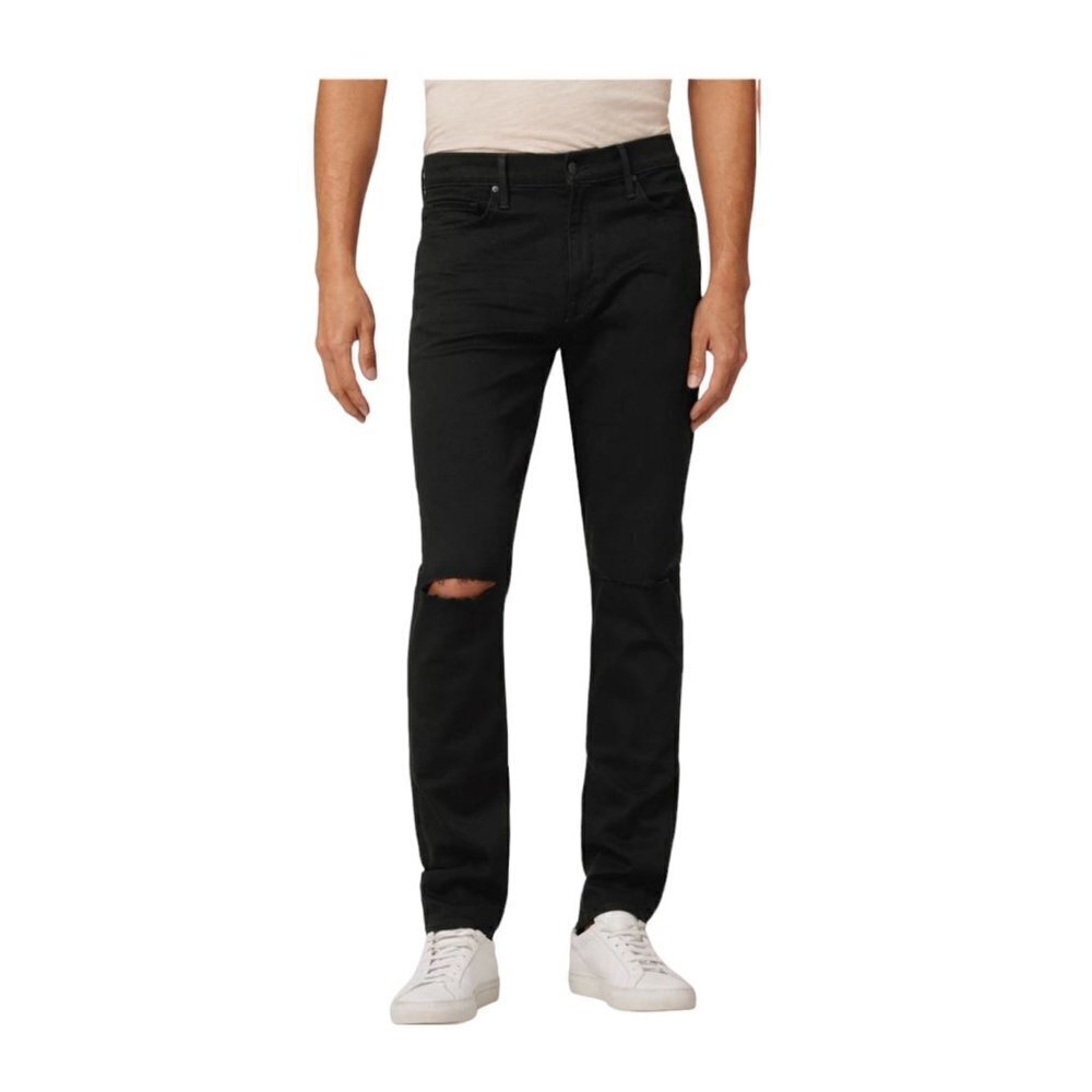 Joe's Jeans Mens Black Denim Slim Taper Fit Both Knees Ripped Jeans Sz 38 New